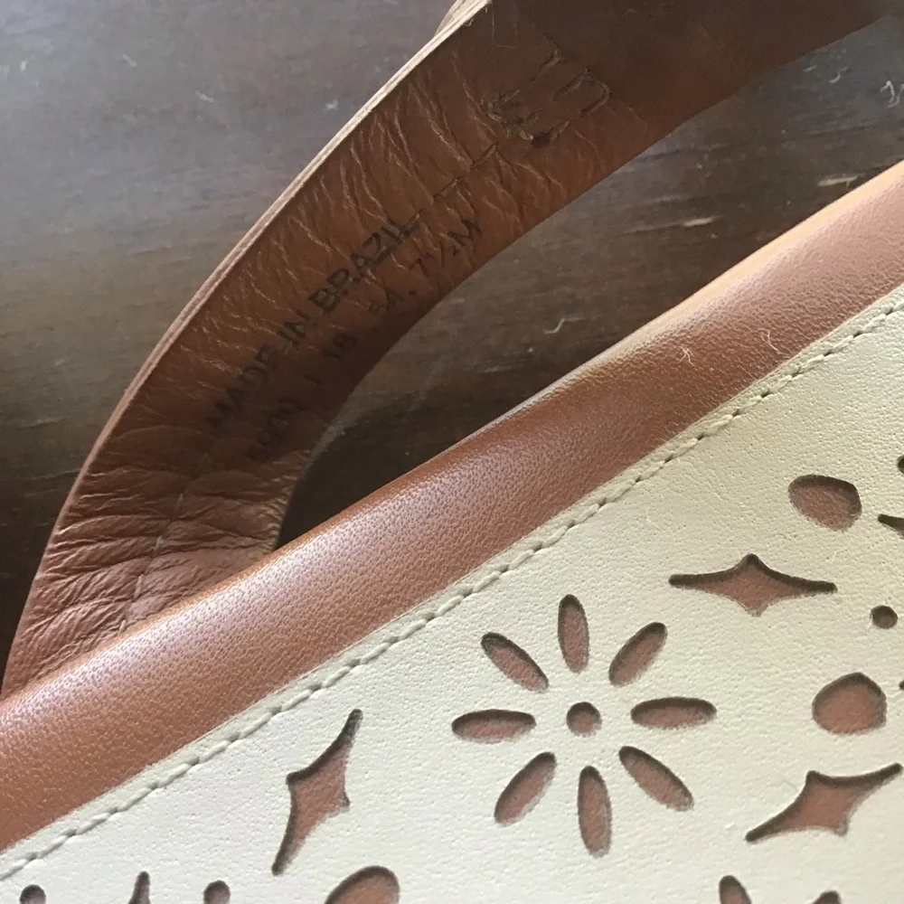 Tory Burch Miller sandals brown/ cream Sz 7.5